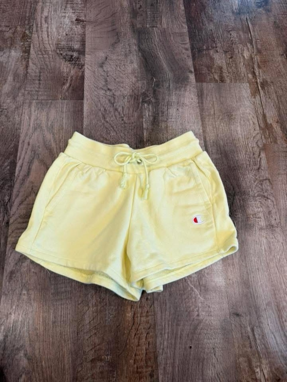 Champion Women's Pale Yellow Terry Athletic Shorts